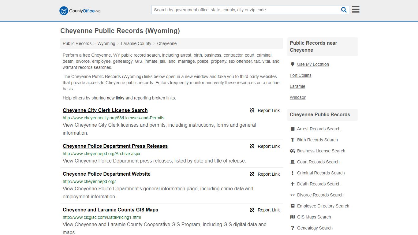Public Records - Cheyenne, WY (Business, Criminal, GIS, Property ...